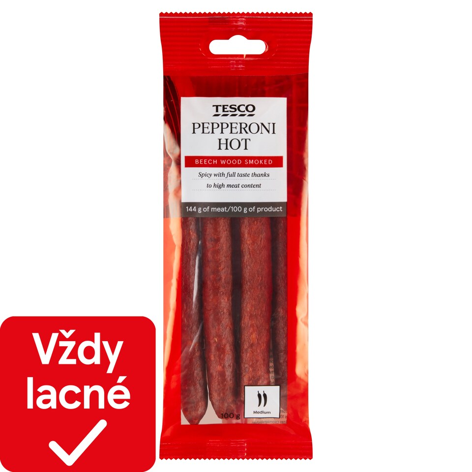 Tesco Pepperoni Hot Sausage 100 g