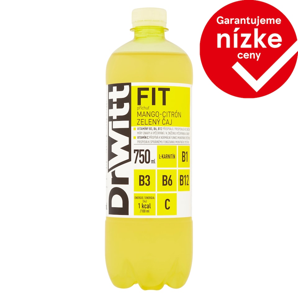 DrWitt FIT mango, citrón a zelený čaj 750 ml