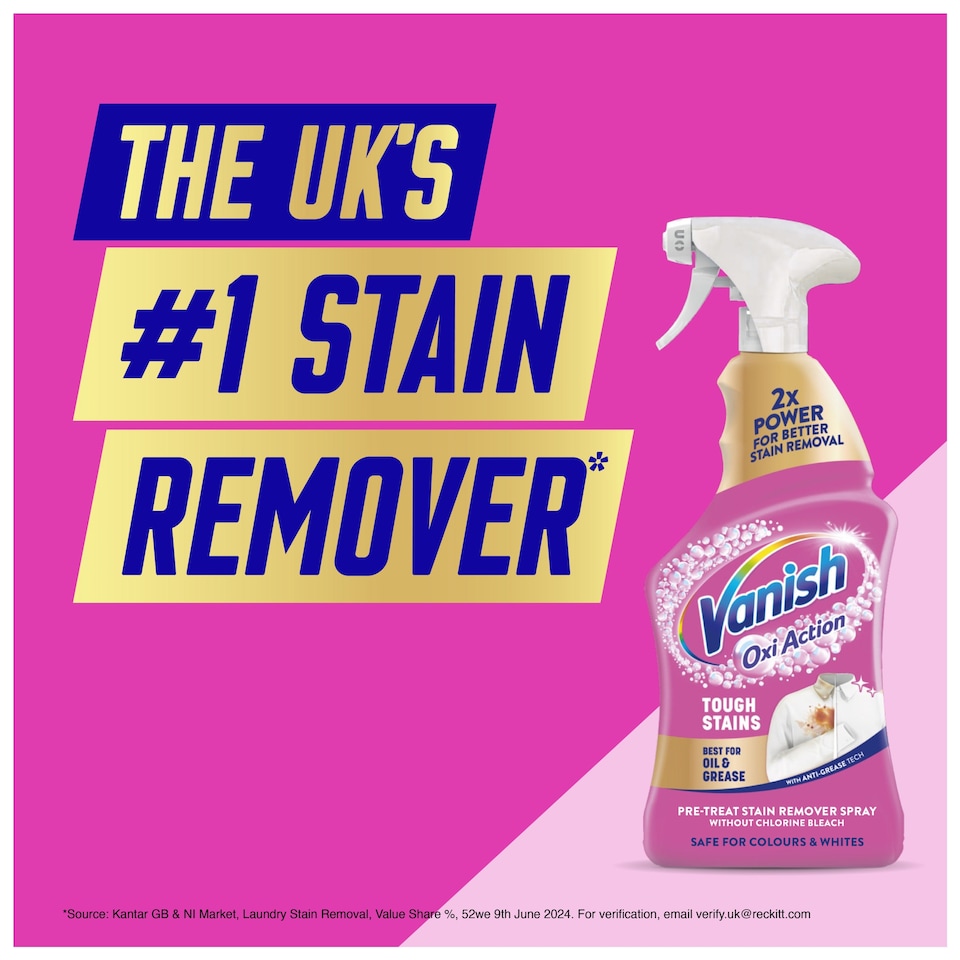 image 1 of Vanish Gold Oxi Action Stain Remover Pre-wash Spray 450ml