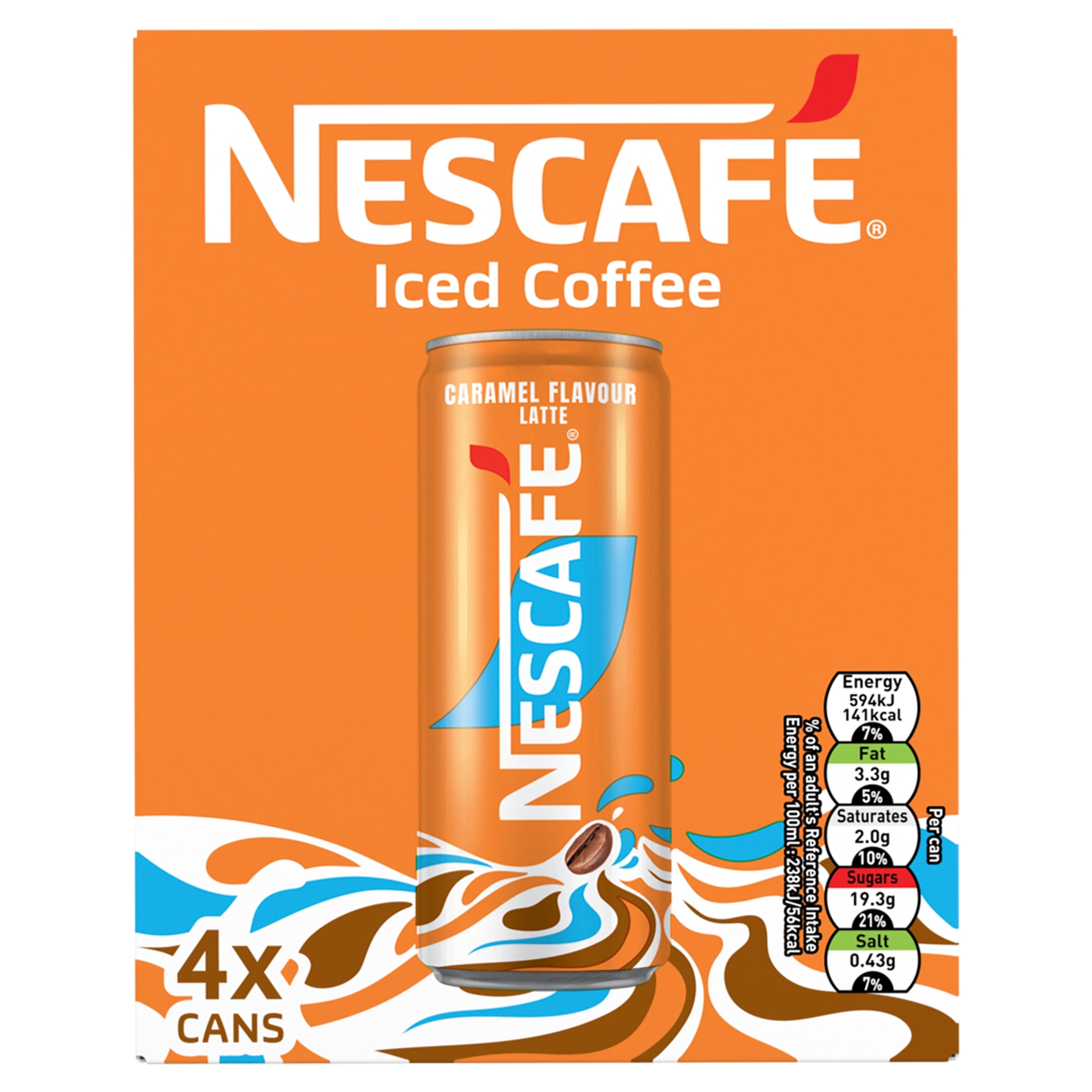 Nescafe Iced Coffee Caramel Latte 4x250ml