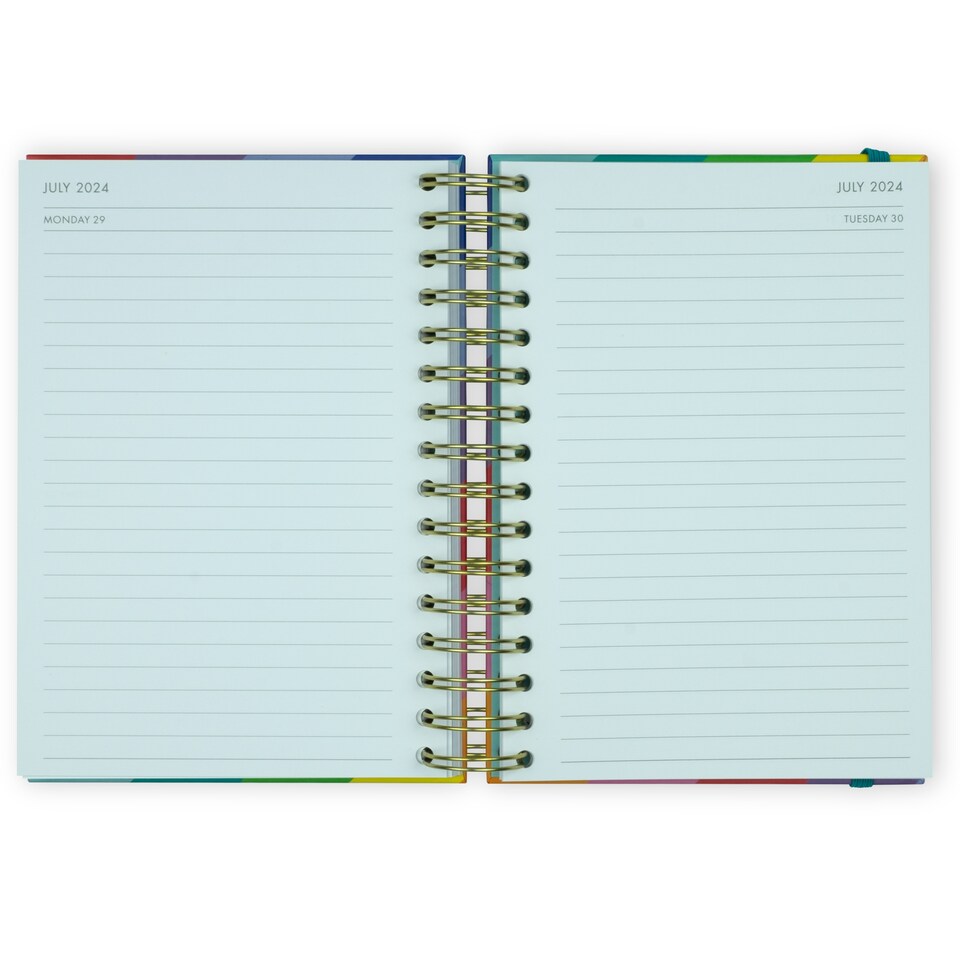 image 1 of Paperchase Rainbow A5 2024 Day To View Diary