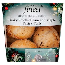 Tesco Finest Dinky Maple and Smoked Ham Pastry Puffs 128g