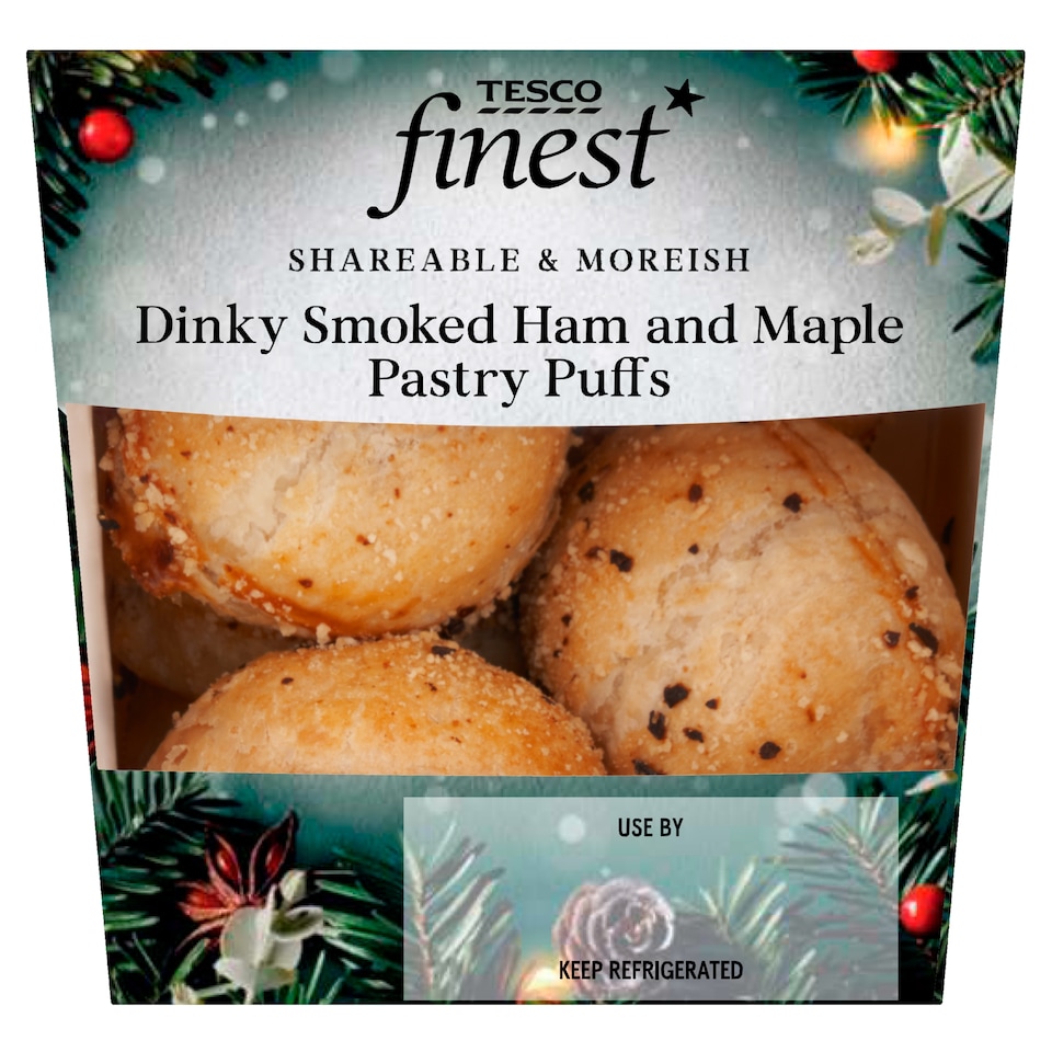 Tesco Finest Dinky Maple and Smoked Ham Pastry Puffs 128g