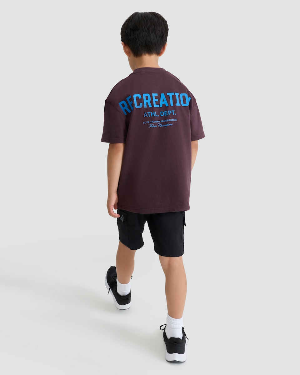 image 1 of F&F Active Boys Cotton Rich Slogan Cuffed Joggers in Stone