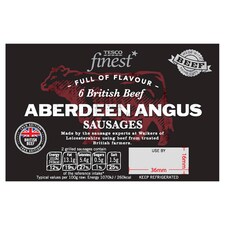 Tesco Finest British Aberdeen Angus Beef Sausages 454G