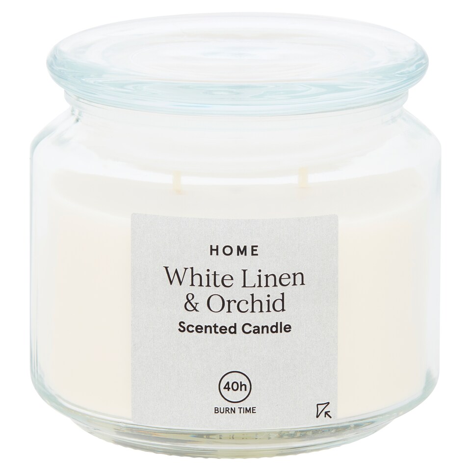 image 1 of Tesco Scented Candle White Linen & Orchid 285G