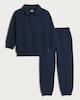 image 4 of F&F Boys 2-Piece Cotton Rich Polo Sweatshirt and Joggers Set in Brown