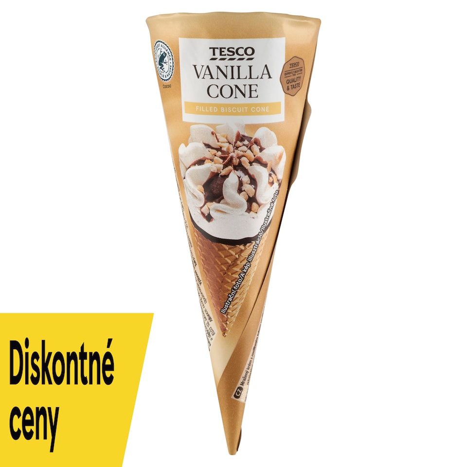 Tesco Mrazený krém vanilkový s polevou s čokoládovou príchuťou 120 ml