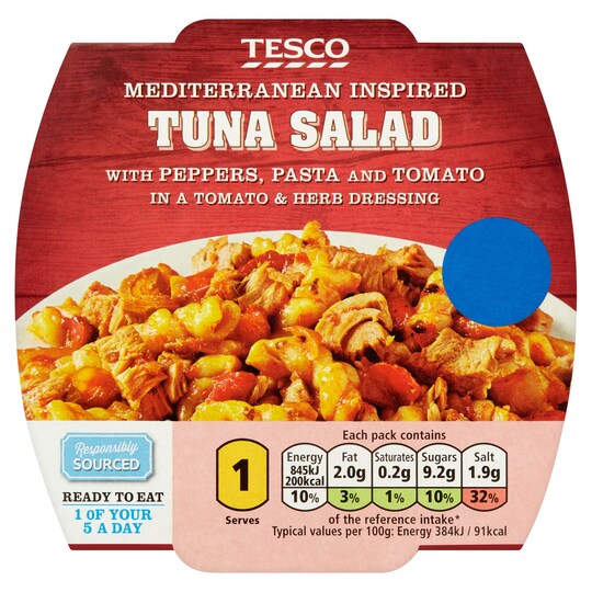 Tesco Tuna Salad Mediterranean 220G Tesco Groceries