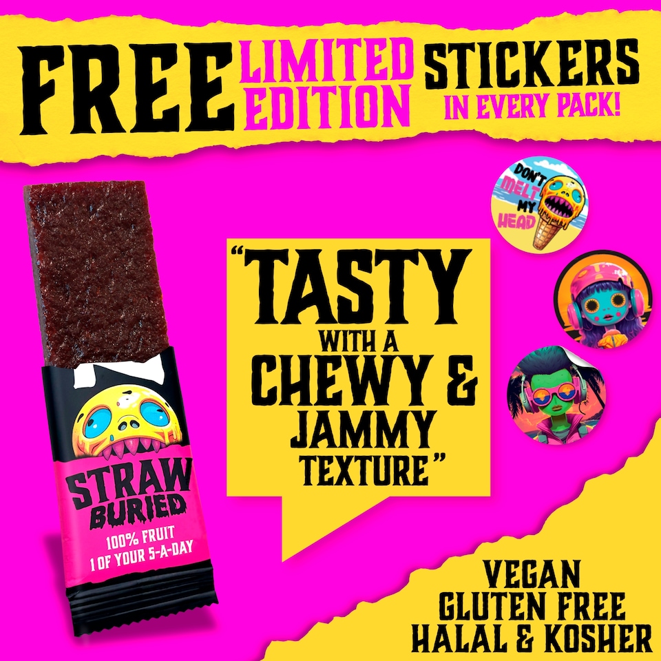 image 1 of Zombie Strawberry Fruit Snack Bar Multipack 4x25g