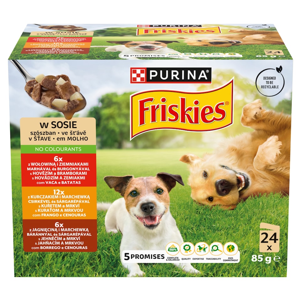 image 1 of Purina Friskies Complete Pet Food for Adult Dogs in Sauce 24 x 85 g (2040 g)