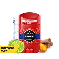 Old Spice Captain Deodorant Stick For Men 50 ml, 48H Fresh, 0% Aluminium Salts