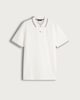 image 4 of F&F Cotton Blend Waffle Textured Polo Shirt in Cream