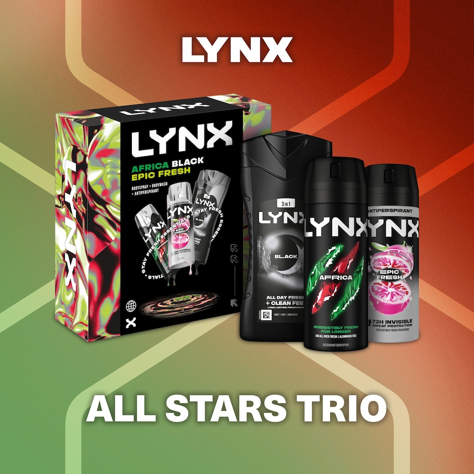 image 1 of Lynx Africa Black Epic Fresh Trio Gift Set