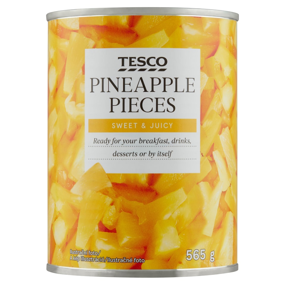 Tesco Ananás kúsky v sladkom náleve 565 g