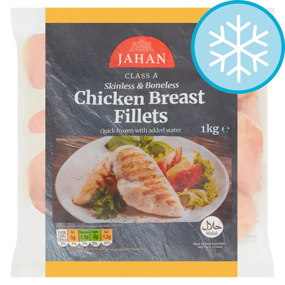 Jahan Frozen Chicken Breast Fillet 1Kg Tesco Groceries