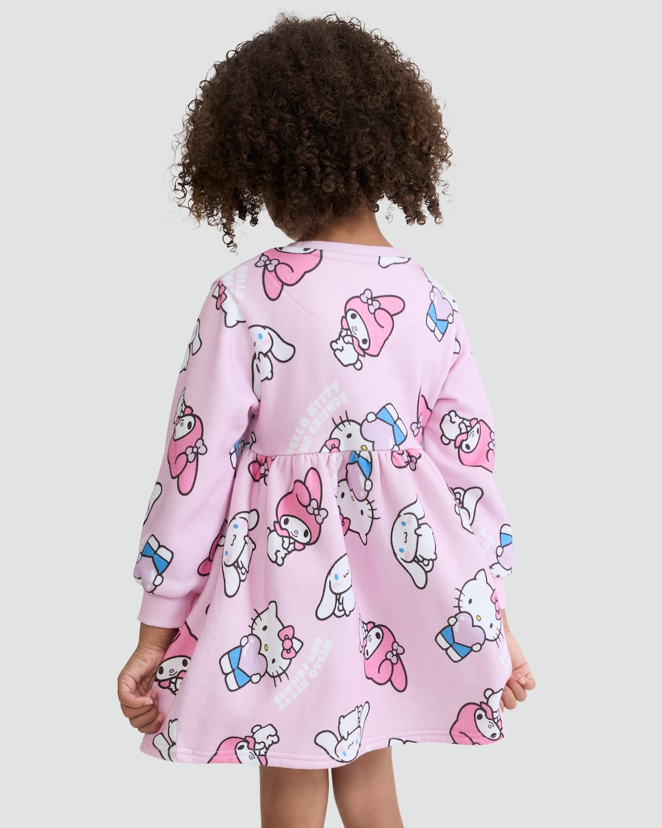 image 1 of Hello Kitty Cotton Rich Sweater Dress in Pink