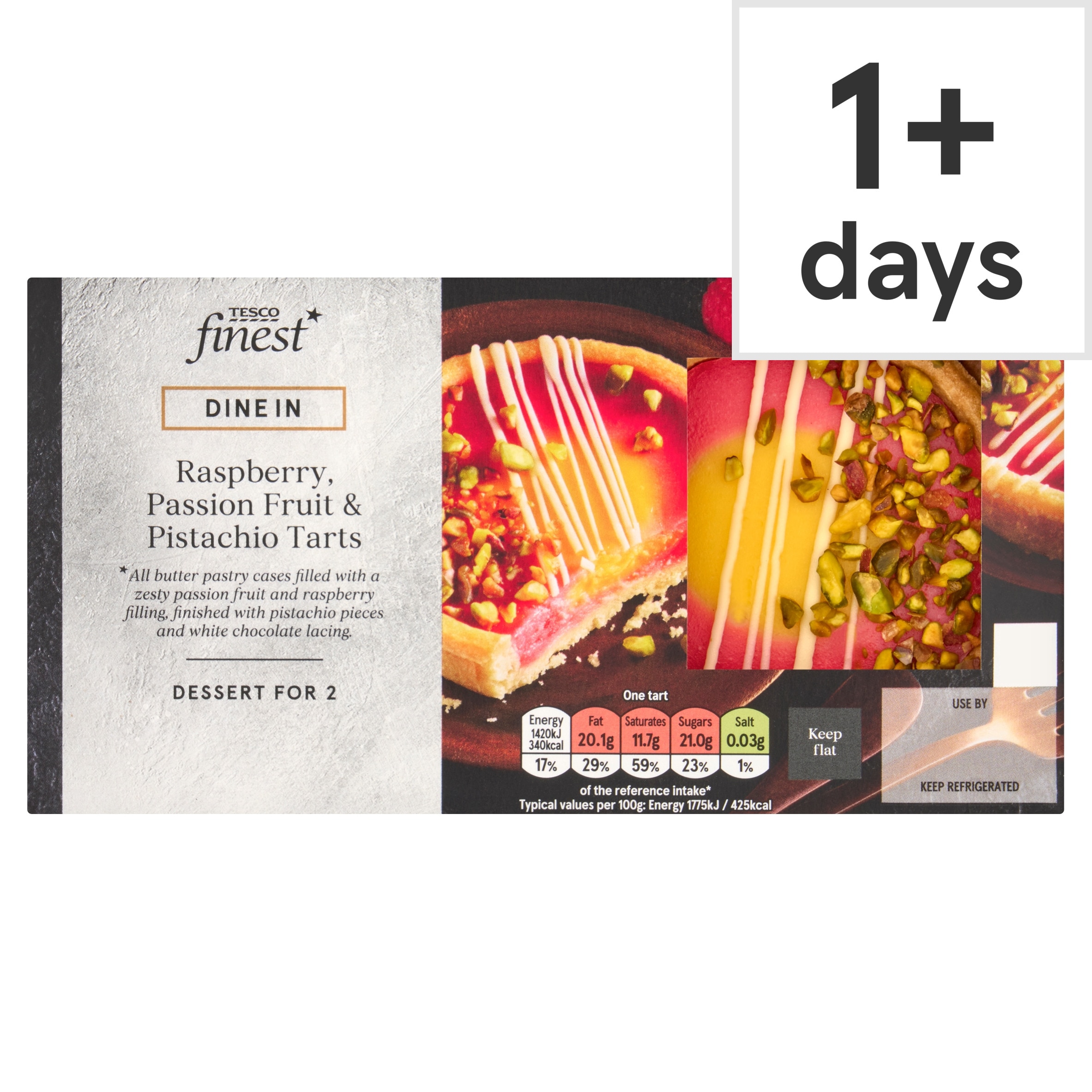 Tesco Finest Zingy Raspberry, Passion Fruit and Pistachio Tarts 160g