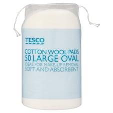 Tesco Large Oval Cotton Wool Pads 50