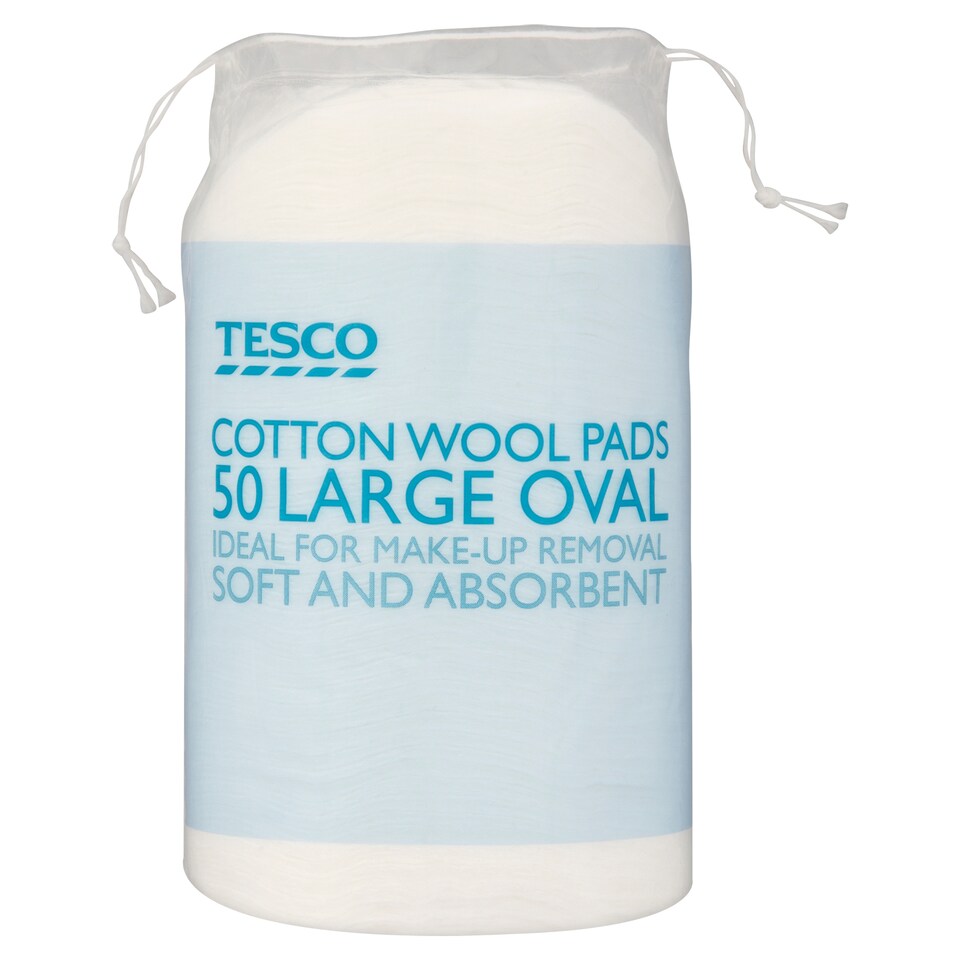 Tesco Large Oval Cotton Wool Pads 50