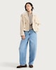 image 2 of F&F Double Breasted Cropped Trench Jacket in Neutral