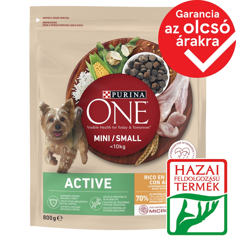 Purina One teljes értékű állateledel felnőtt kutyák számára csirkében gazdag rizzsel 800 g
