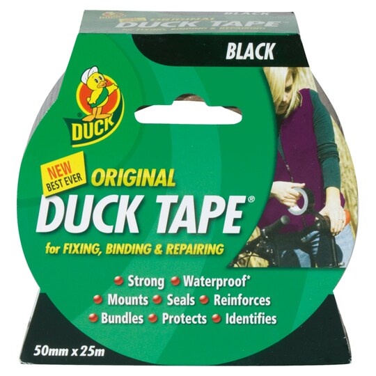 Duck Tape 50Mm X 25M Black Tesco Groceries