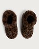 image 2 of F&F Faux Fur Leopard Print Boot Slippers in Brown