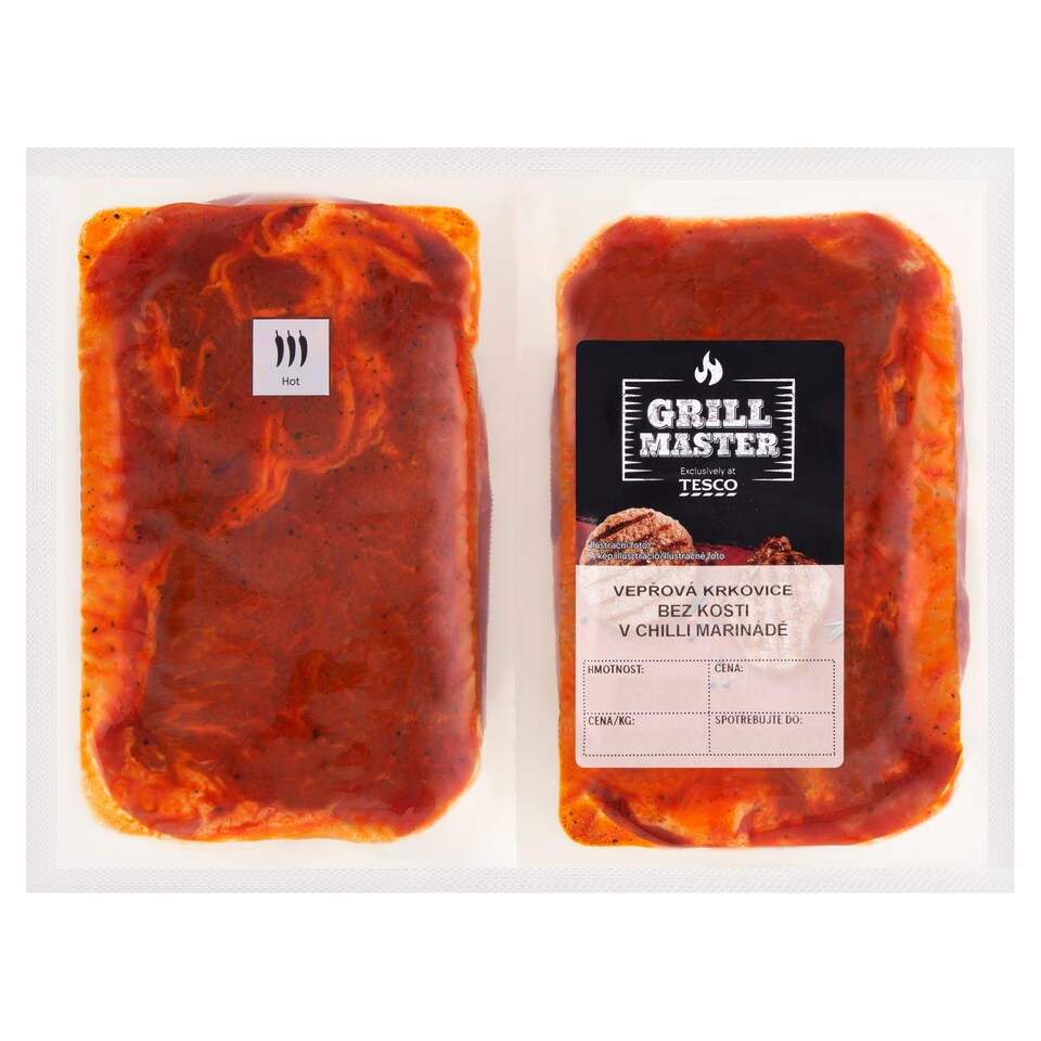 Tesco Grill Master Vepřová krkovice bez kosti v chilli marinádě 0,600kg