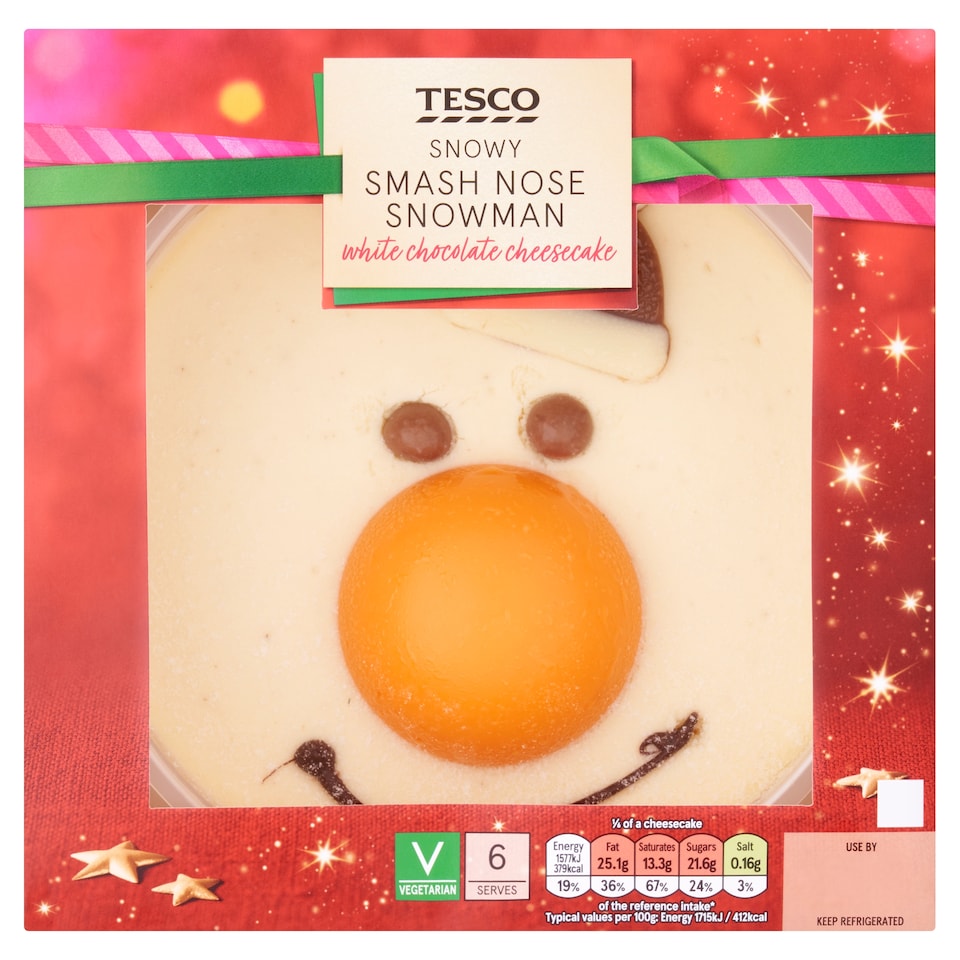 Tesco Smash Nose Snowman Cheesecake 550G