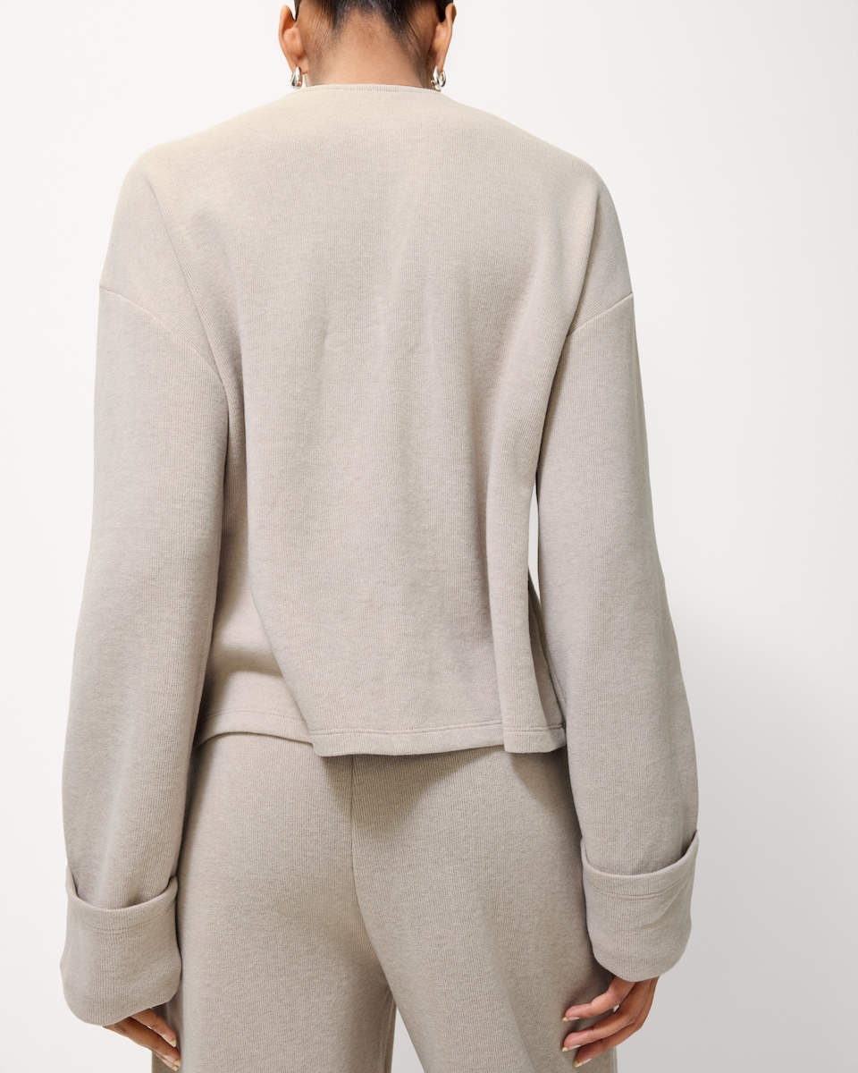image 1 of F&F Brushed Button Up Cardigan in Cream