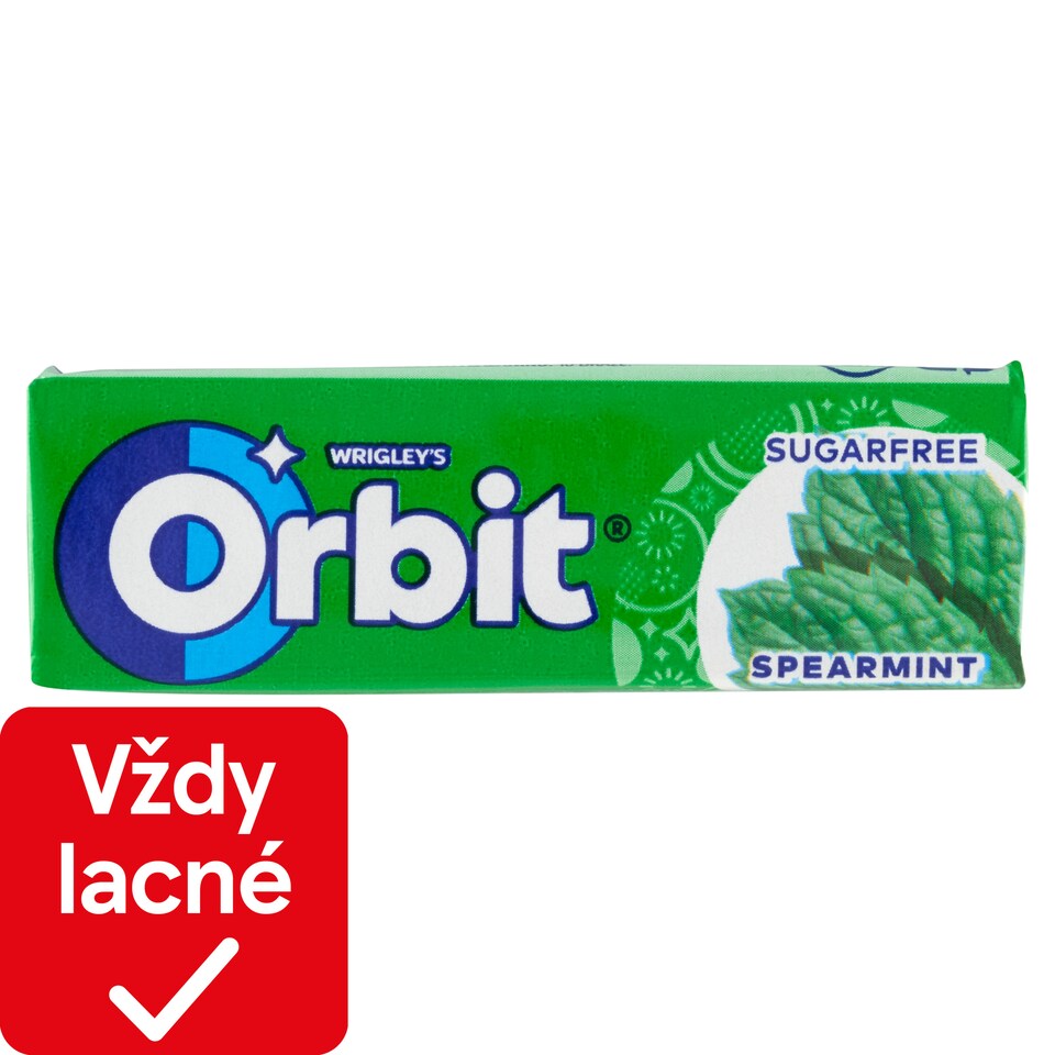 obrázok 1 z Wrigley's Orbit Spearmint žuvačka bez cukru s mätovou príchuťou 10 ks 14 g