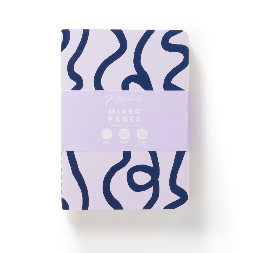 image 1 of Paperchase Artful Scribbles Set of 3 A6 Notebooks