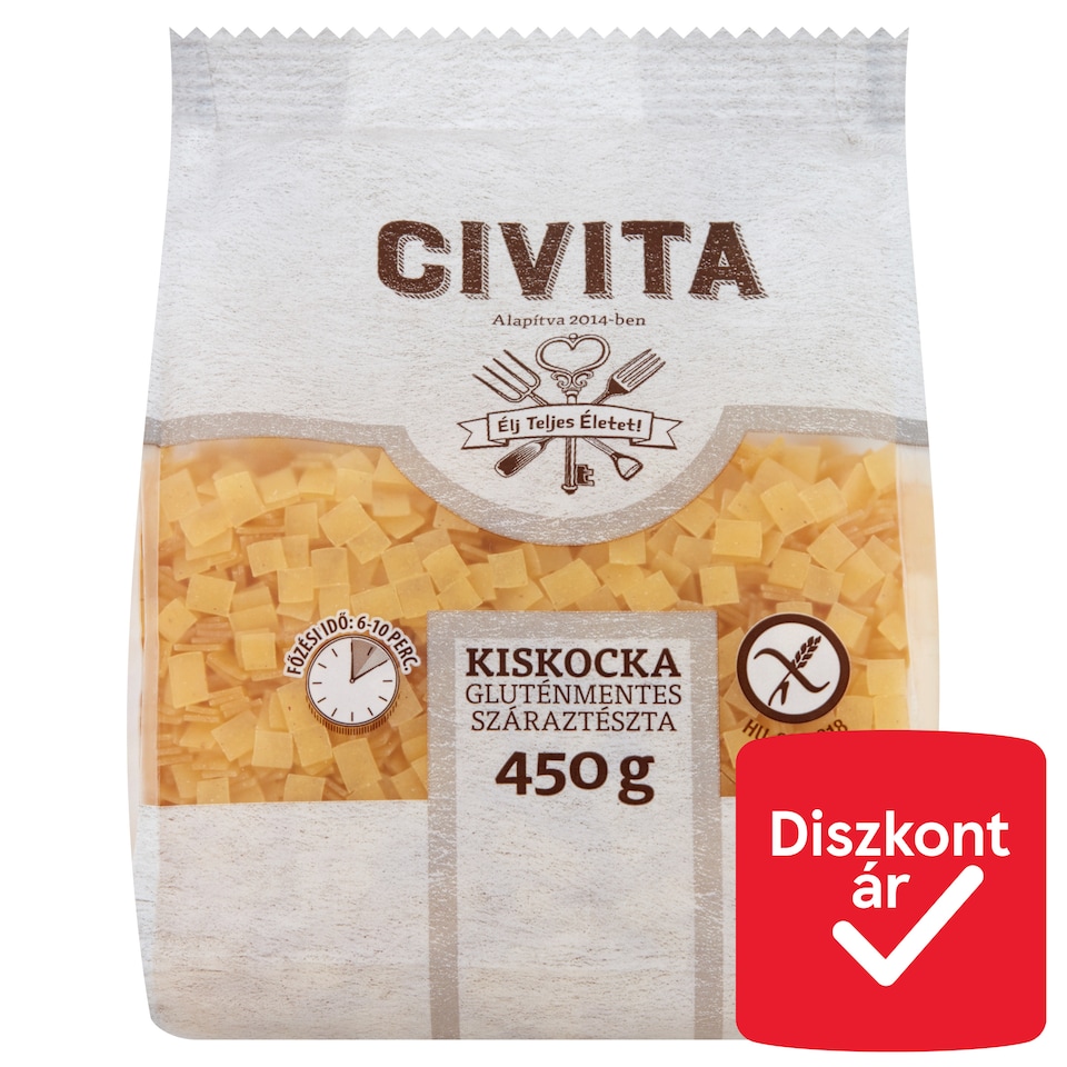 Civita kiskocka gluténmentes száraztészta 450 g