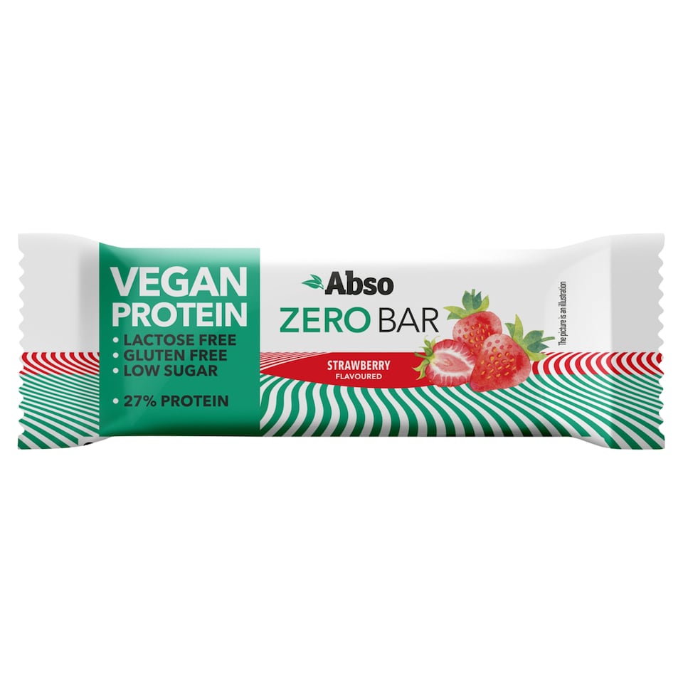 Abso Zero Bar eper ízű, gluténmentes, laktózmentes, fehérjében gazdag szelet kakaós bevonattal 40 g