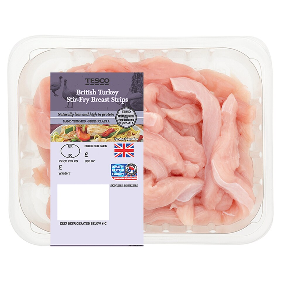 image 1 of Tesco Fresh Turkey Breast Stir Fry 400G