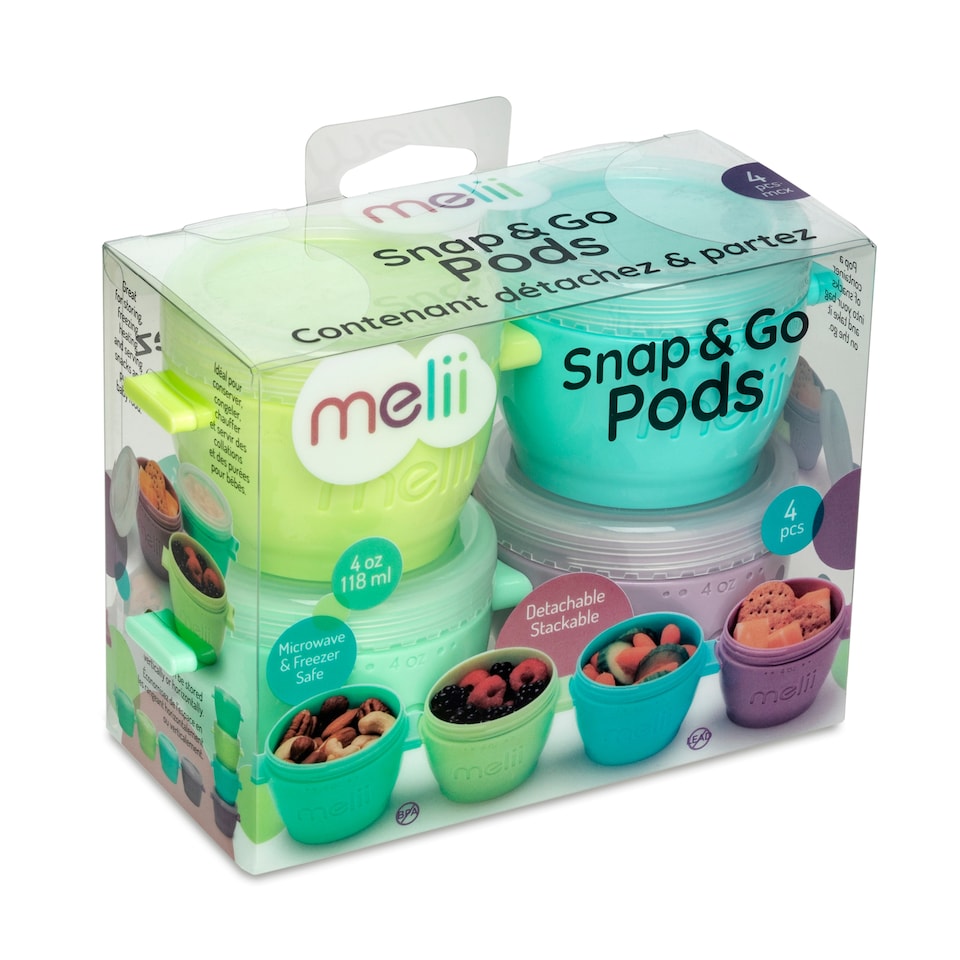 image 1 of Melii Snap & Go Pods Assorted Colours 4 Pack