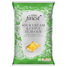 Tesco Finest Sour Cream And Chive Flavour Crisps 125G