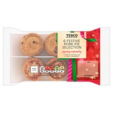 Tesco 6 Pork Pie Selection 300G
