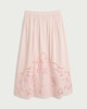 image 4 of F&F Pure Cotton Cutwork Co-ord Midi Skirt in Pink