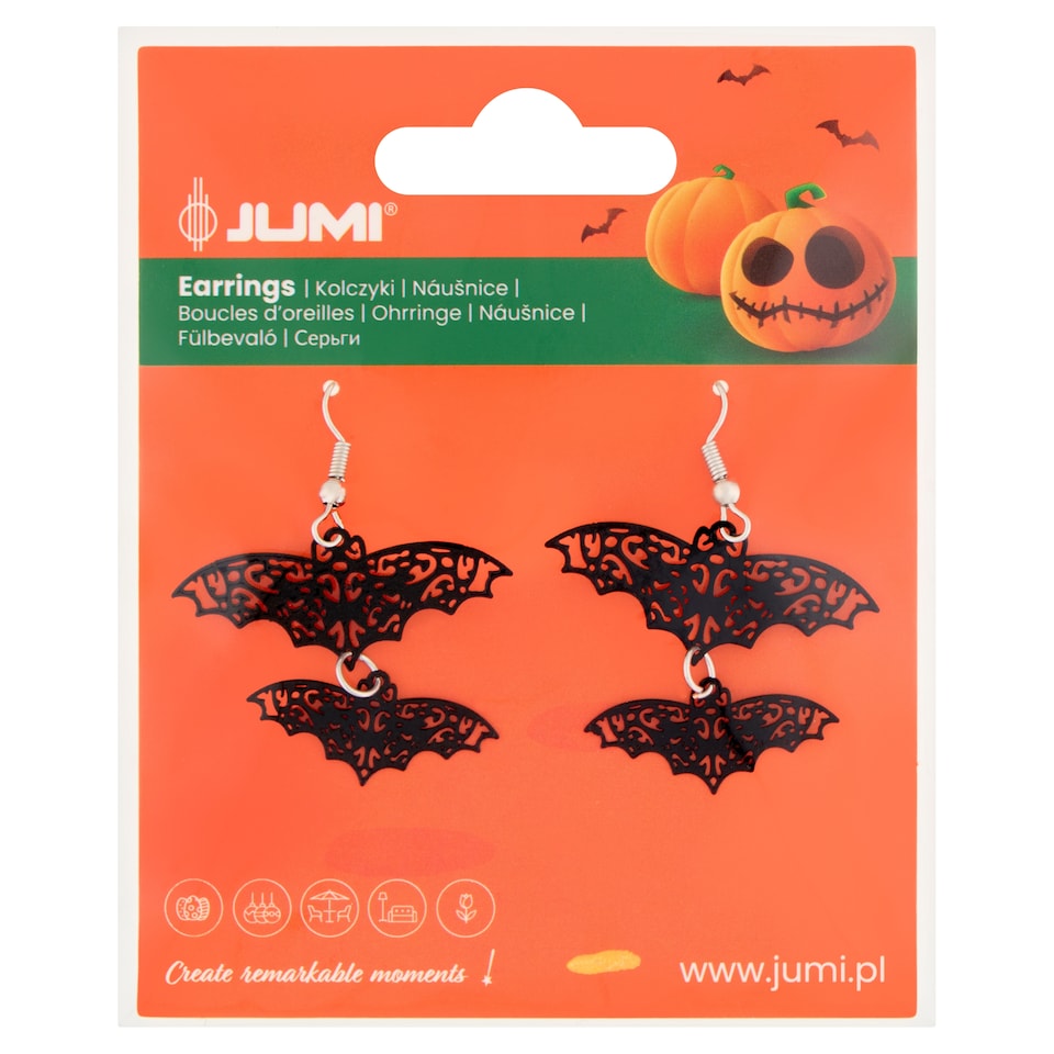 Jumi Halloween denevér fülbevaló