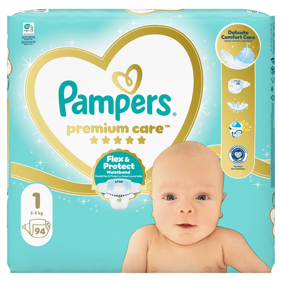 image 1 of Pampers Premium Care Size 1, 94 Nappies, 2kg-5kg