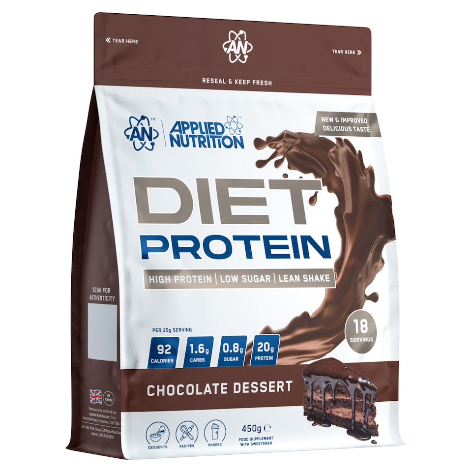image 1 of Applied Nutrition Diet Protein Powder Chocolate Dessert 450g