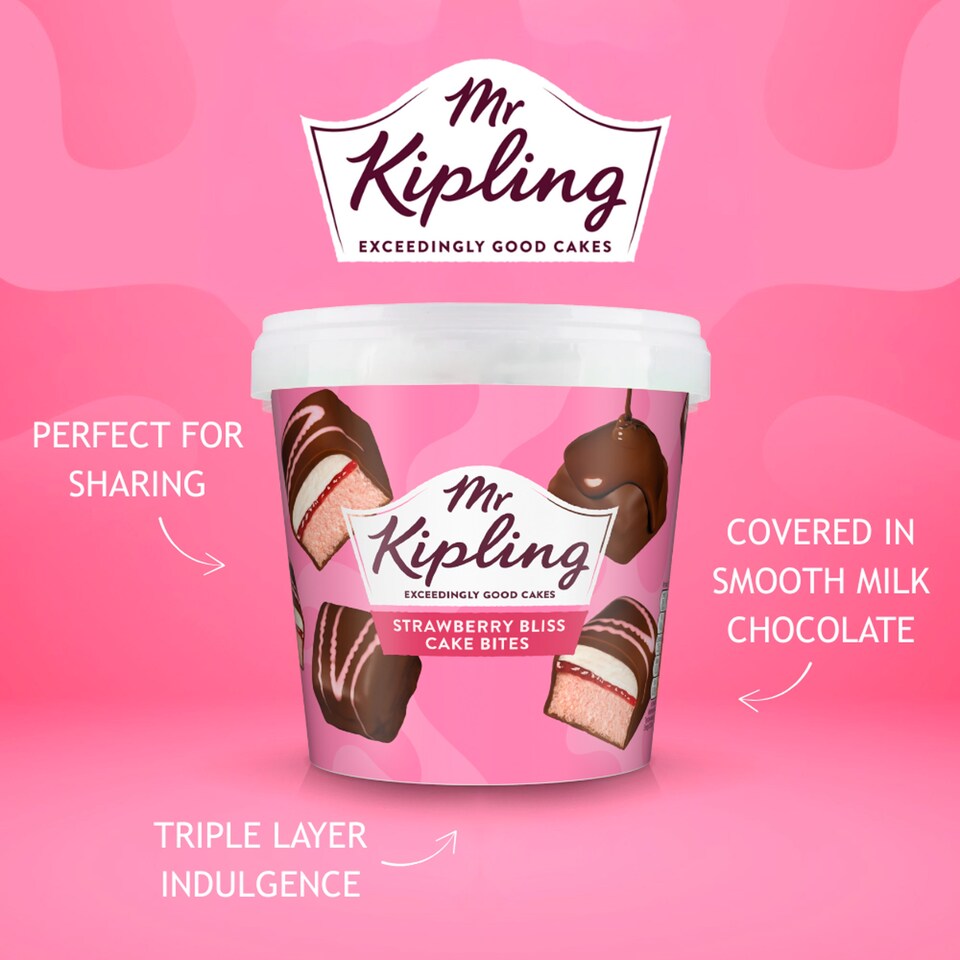 image 1 of Mr Kipling Chocolate Strawberry Mini Cake Bites 205g