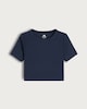 image 4 of F&F Active Girls Cropped Short Sleeved T-Shirt in Navy