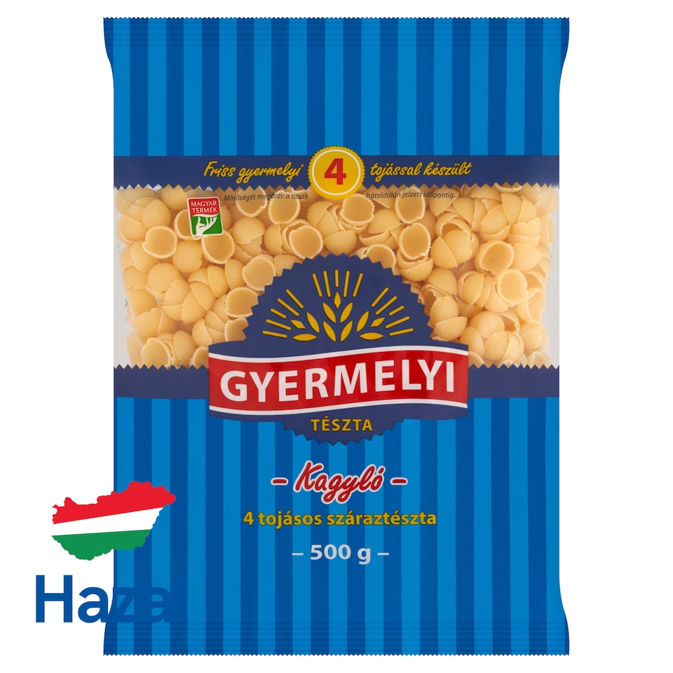 Gyermelyi kagyló 4 tojásos száraztészta 500 g