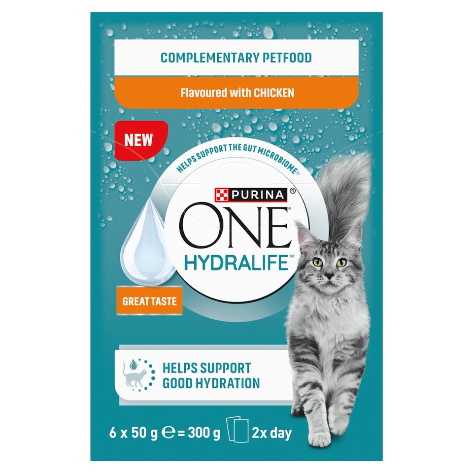 image 1 of Purina ONE HYDRALIFE with Chicken Cat Compliment 6x50g