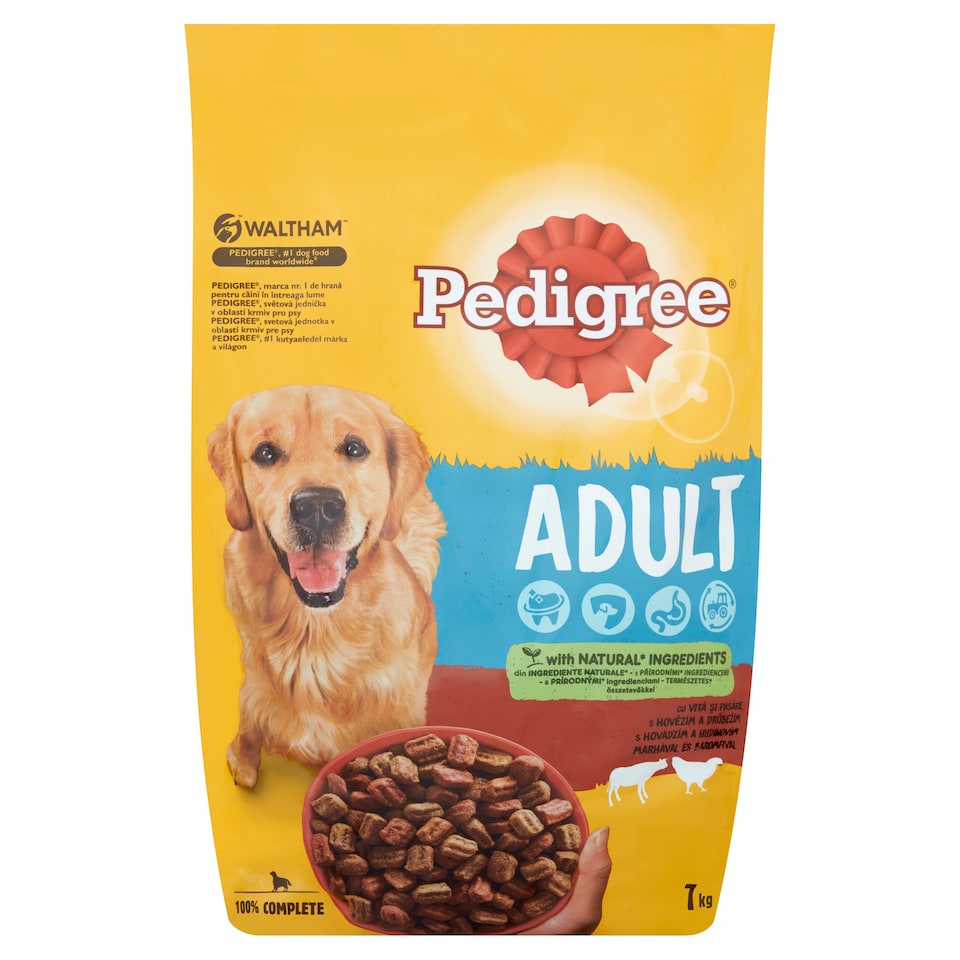 image 1 of Pedigree Adult Complete Dry Pet Food for Adult Dogs with Beef and Poultry 7 kg