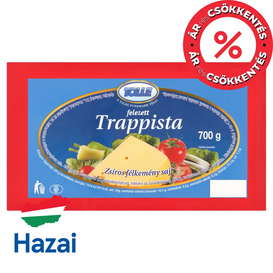image 1 of Tolle Trappist Halved Fat Semi-Hard Cheese 700 g