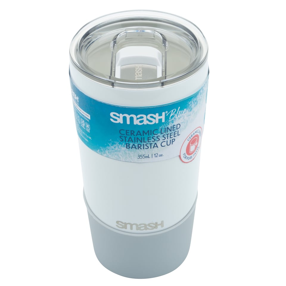 image 1 of Smash White/ Grey Stainless Steel Barista Cup 355ml